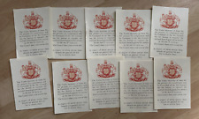 WW2 RAF AIR MINISTRY MEDAL CONDOLENCE CERTIFICATES UNUSED /BLANK X10 LOT picture