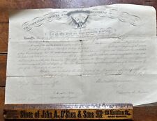 CIVIL WAR NEW HAMPSHIRE VOLS Signed By COLONEL WALTER HARRIMAN April 26 1864 picture