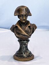 Rare 19th C Bronze Bust France Emperor Napoleon Bonaparte Waterloo Battle War picture
