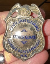 WW2 Era US Military Civilian Guard Storage Depot Syracuse NY Badge 2.75" Rare