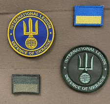Ukrainian Army Patch International Legion of Ukraine Tactical Badge Hook * 4 pcs picture