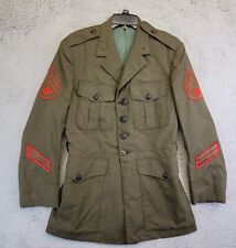 USMC Marine Corps Dress Alpha Green Service Jacket Military Coat Size 41 L VTG picture