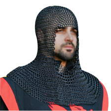 Chainmail Coif Knight Chain Mail Hood Medieval Chain-Mail Clothing Armor Costume picture