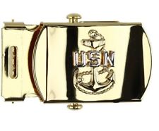 GENUINE U.S. NAVY BELT BUCKLE: E7 FEMALE CHIEF PETTY OFFICER - GOLD picture