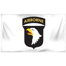 Airborne White 101st Flag 3'x5' Army House Banner Grommets, Fade Resistant