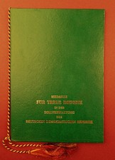 East German DDR Loyal Service in Customs Medal Award Document ORIGINAL EXC COND