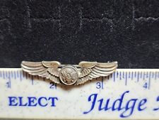ORIGINAL WWII 2 1/4” SILVER PINBACK AIRCREW WINGS PIN BADGE  picture