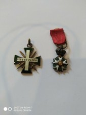 French Legion of Honour order and Knight Cross with swords miniature medals.
