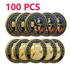 100PCS Gold Commemorative Put On The Whole Armor of God Crafts Challenge Coin picture