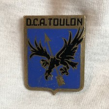 French Enameled Badge DCA Toulon Anti Aircraft Defense