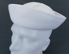 US Navy Dixie Cap 7 1/2 & 23 1/2 White Service Dress Hat Enlisted Named Uniform picture