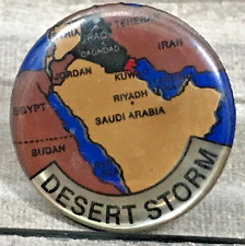 Vintage Desert Storm Map Lapel Hat Jacket Vest Shirt Backpack Bag Pin picture