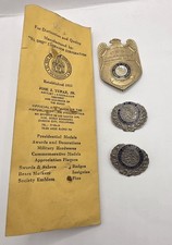 1950s Central Bank Of The Philippines Cash Dept. Investigation Div. Badge/Pins.