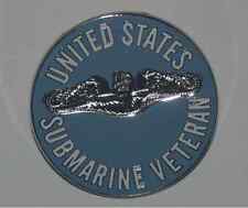 US SUBMARINE VETERAN USNavy Pin 1.5 inches Silver Dolphins picture