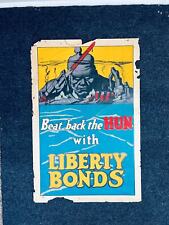 Original WW1 Liberty Bonds Poster Beat Back the Hun - 1917 World War 1 Propagan picture