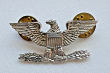 Vintage Navy  WWII  Sterling Silver Colonel Eagle Rank Pin  Crest Wings-1.5inch picture