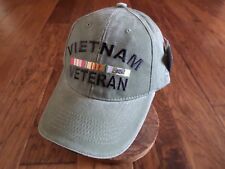 U.S MILITARY VIETNAM VETERAN HAT BALL CAP STONE WASHED OD GREEN picture