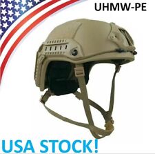 USA FAST NIJ IIIA Ballistic Helmet UHMWPE Bulletproof Khaki Tan Military M/L  picture