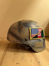 Army Advanced Combat Helmet (ACH) Custom Spray Paint and Patches Size Medium picture