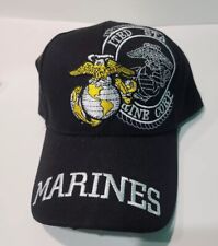 Black US Marine with Marines Logo Baseball  Cap  Adjustable picture