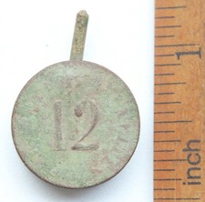 Antique Old Dug Relics Civil War Era Crimean War Empty Cartridge Mark ''12''