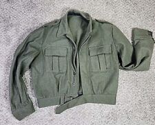 Vintage Military Jacket Army Green Wool Longsleeve Stamped 1974 70's picture