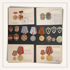 17 USSR Soviet Medal Badges & 4 Certificats Victories, Achievements & Excellence picture
