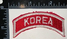 Post WWII Korean War US Army Korea WHITE ON RED Arc Tab Patch