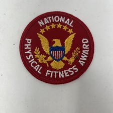 Vintage National Physical Fitness Award - National Seal, Red patch 3"
