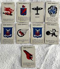 Vintage Lot of 9 WWII USA Military Squadron Educational Cards picture