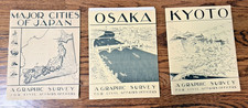 1945 WWII Major Cities Japan Maps Civil Affairs Folder Osaka Kyoto US Military