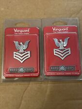 A6 Lot Of 2x Vanguard Insignia US Navy E-6 Utility Cap Hat Pin Military Silver picture