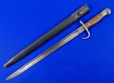 British English WW1 Enfield Model 1907 Hooked Quillion Bayonet Knife w/ Scabbard picture