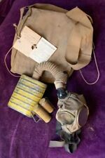 Authentic World War WW1 USA Gas Mask + Bag & Accessories Named Soldier W. Healey picture