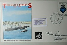 WW2 The Malta Convoy Petty Officer Fred Edwards HMS Dainty & Nelson Signed Cover