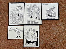 WW2 German Caricature Cards. Soldiers Humor. Anti nazi. 5 pcs.Orig. picture