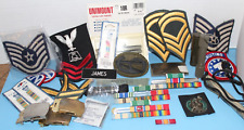 Large Lot Military Pins Patches Insignia Medals picture