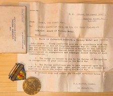 WW1 Navy Victory Medal Group Box Document Subchaser Clasp Splinter Fleet SC-152