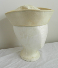 WWII US Navy White Dixie Cup Cap Hat Sailor Rhyne, R.H. AMM2 Military 6 3/4 USN picture