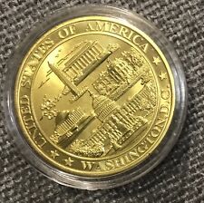 Great Seal of the U.S. WASHINGTON DC MONUMENTS Gold Plated Coin 22KT GOLD 1.5” picture