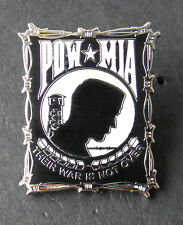 POW MIA THEIR WAR IS NOT OVER LAPEL HAT PIN BADGE 1 INCH picture