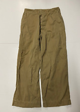 Vintage WW2 Pants Size 28 X 27 Khaki Twill Cotton 1940s Button Fly USMC picture