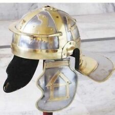Imperial ROMAN HELMET Steel with brass decorations Black Friday  Cyber Monday picture