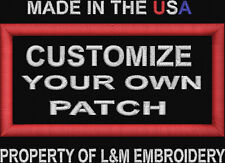 CUSTOM EMBROIDERED PATCH NAME SAYING 4 X 2INCH PERSONAL MADE IN USA picture