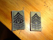 MILITARY PATCH US ARMY CLOTH RANK SET OF 2 SEW ON COLLAR COMMAND SERGEANT MAJOR picture