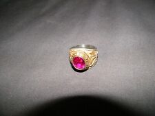 Vintage United States Army Red Stone Class Ring Size 10.5 Gold Two Tone 1775 picture