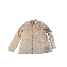 SIZE LARGE MILITARY REPRODUCTION JACKET WITH PATCHES NAVY GREEN picture