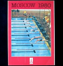 Original Poster Moscow Olympics Swimming 1980 Sport Soviet USSR Propaganda  picture