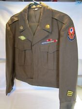 Vintage US Army WWII Ike Jacket ETO Advanced Sector With Patches Pins & Ribbons  picture