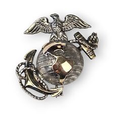 WWII USMC Officer's EGA Badge Cap Collar Sterling 10K Gold Fill H-H 925 Vintage  picture